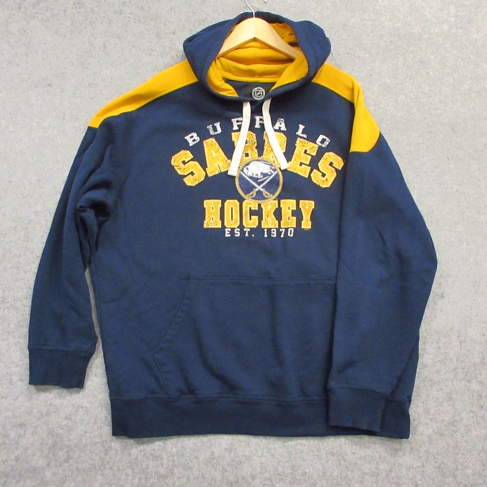 G-III Buffalo Sabres Hoodie Mens 2XL Blue Gold NHL Hockey Pullover Sweatshirt